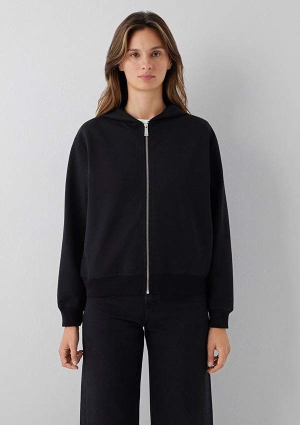 Mavi FERMUARLI BASIC SWEATSHIRT Siyah Siyah Kadın Sweatshirt