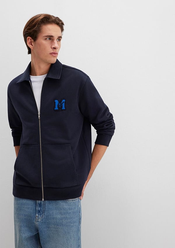 Mavi FERMUARLI CEPLİ SWEATSHIRT Gece Lacivert Lacivert Erkek Sweatshirt