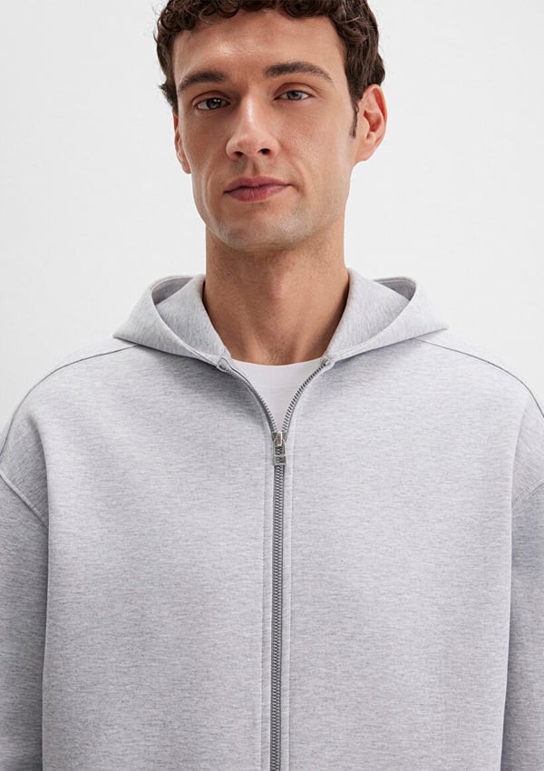 Mavi FERMUARLi KAPÜŞONLU SWEATSHiRT Gri Melan Gri Erkek Sweatshirt