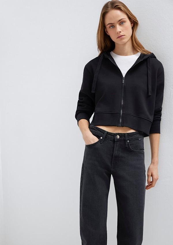 Mavi FERMUARLI SWEATSHIRT Siyah Siyah Kadın Sweatshirt