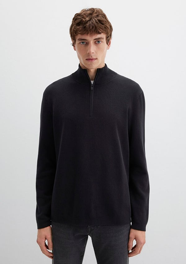 Mavi HALF ZiP KAZAK Siyah Siyah Erkek Kazak