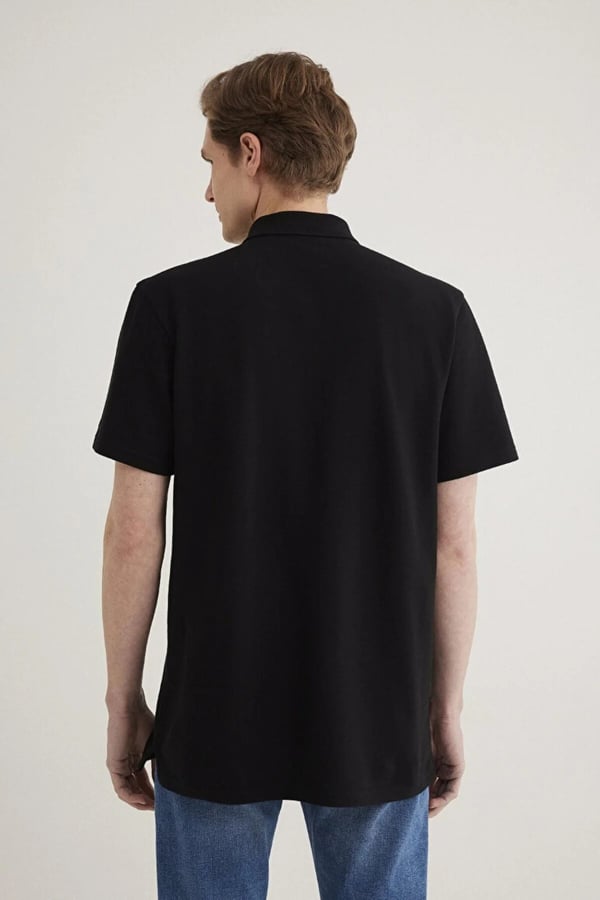Mavi HALF ZIP POLO Siyah Siyah Erkek T-Shirt