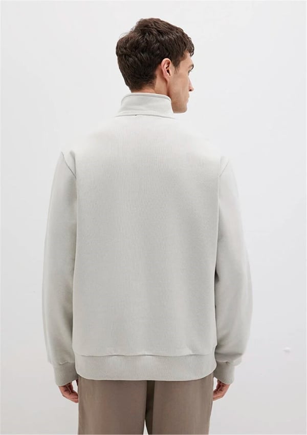 Mavi HALF ZiP SWEATSHiRT Acik Gri Gri Erkek Sweatshirt