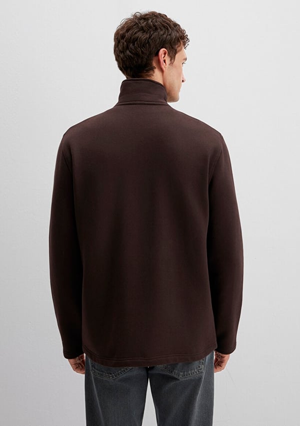 Mavi HALF ZiP SWEATSHiRT Ganache Kahverengi Erkek Sweatshirt