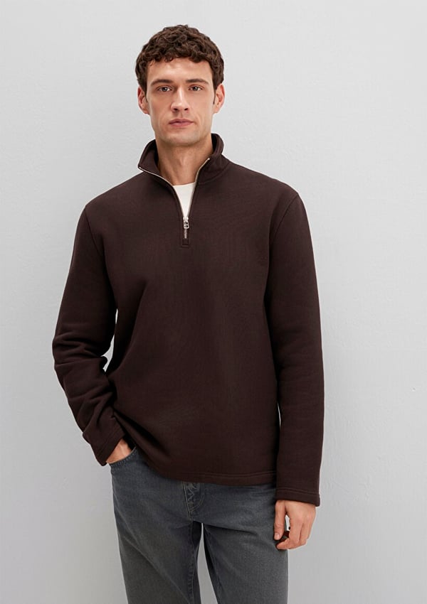 Mavi HALF ZiP SWEATSHiRT Ganache Kahverengi Erkek Sweatshirt
