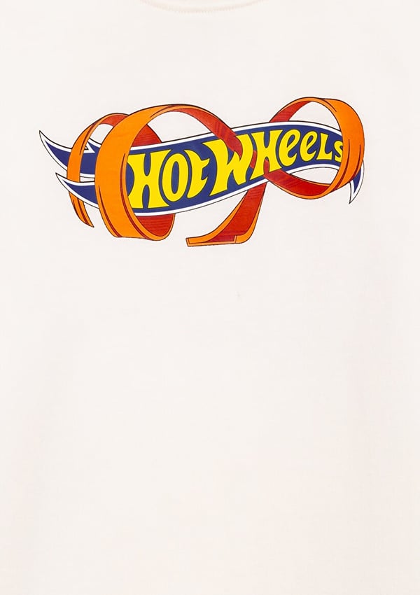 Mavi HOT WHEELS BASKILI TİŞÖRT Kırık Beyaz Kırık Beyaz Erkek Çocuk T-Shirt