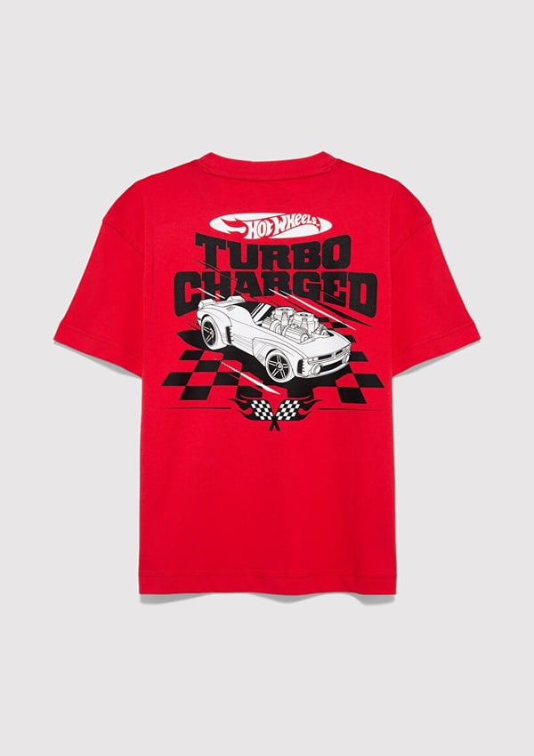 Mavi HOT WHEELS BASKILI TİŞÖRT Koyu Kırmızı Kırmızı Erkek Çocuk T-Shirt