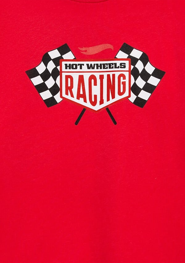 Mavi HOT WHEELS BASKILI TİŞÖRT Koyu Kırmızı Kırmızı Erkek Çocuk T-Shirt