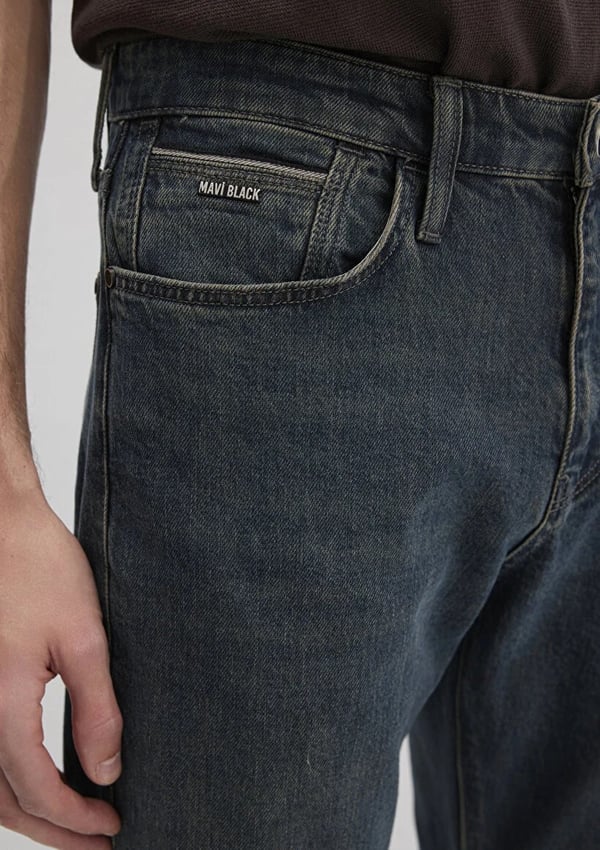 Mavi HUNTER Dark Brown Shaded Mavi Black Denim Erkek Kot Pantolon
