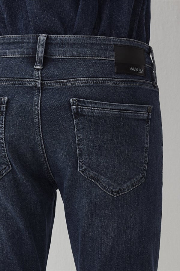 Mavi JAKE Faded indigo Mavi Black Denim Erkek Kot Pantolon
