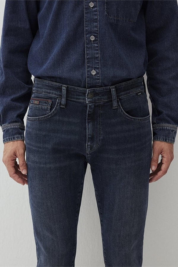 Mavi JAKE Faded indigo Mavi Black Denim Erkek Kot Pantolon