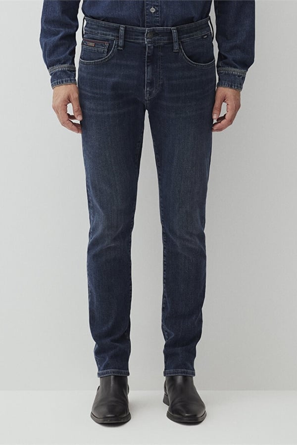 Mavi JAKE Faded indigo Mavi Black Denim Erkek Kot Pantolon
