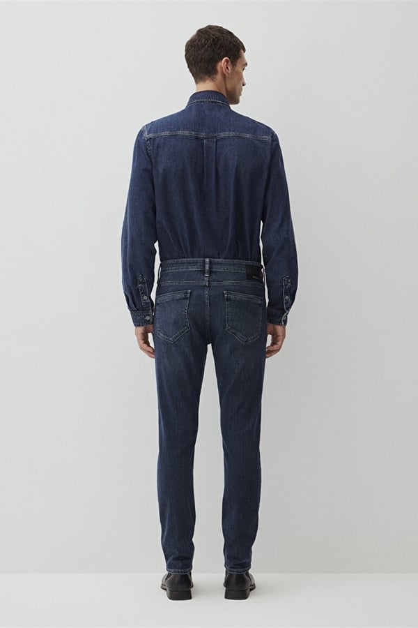Mavi JAKE Faded indigo Mavi Black Denim Erkek Kot Pantolon