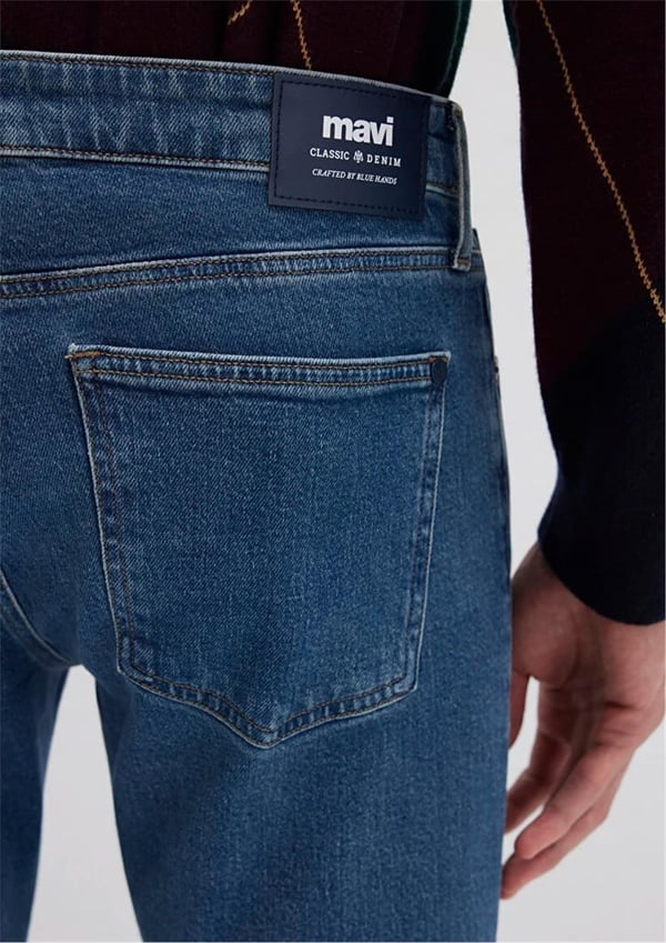 Mavi JAMES Classic Denim Indigo Mavisi Puslu Denim Erkek Kot Pantolon
