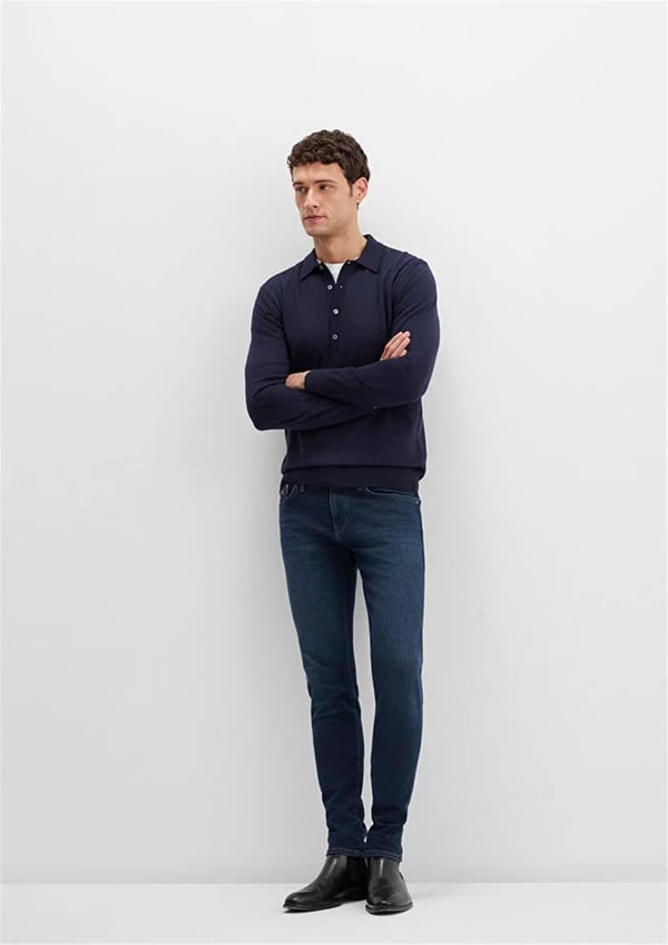 Mavi JAMES Lux Black Puslu Koyu Mavi Denim Erkek Kot Pantolon