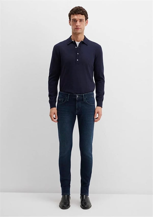 Mavi JAMES Lux Black Puslu Koyu Mavi Denim Erkek Kot Pantolon