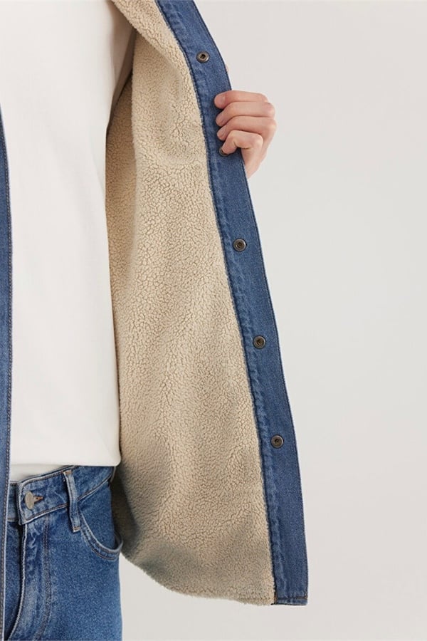 Mavi JEREMY Mid Blue Sherpa Classic Denim Denim Erkek Gömlek