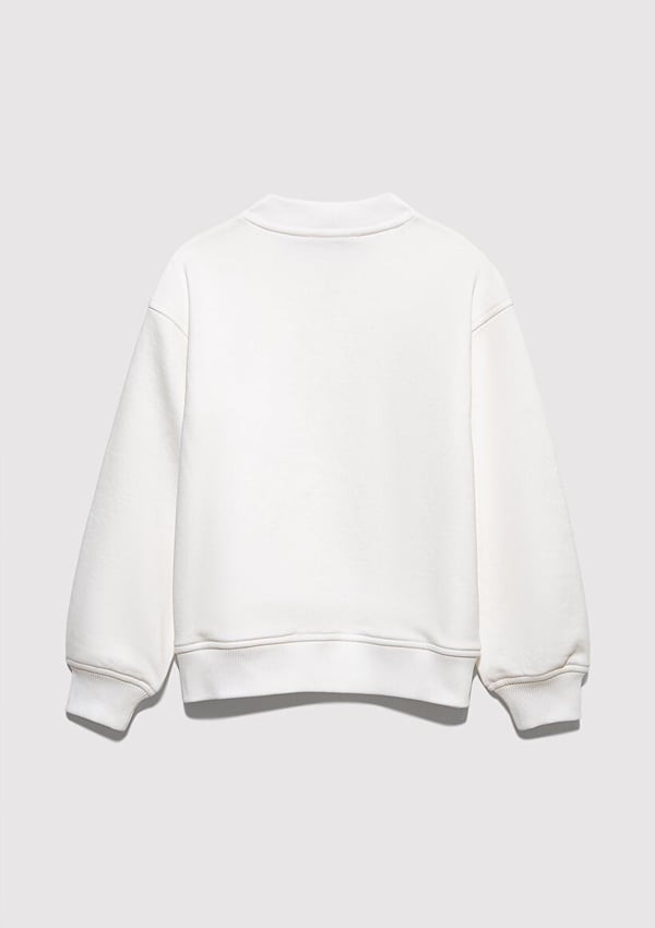 Mavi KALP BASKILI FULL ZIP SWEATSHIRT Kırık B Beyaz Kız Çocuk Sweatshirt