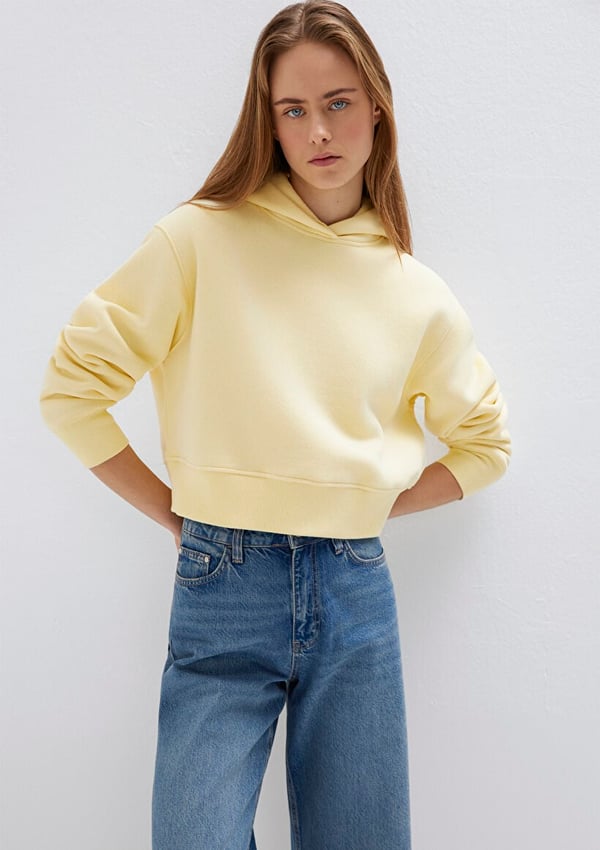 Mavi KAPiSONLU SWEATSHiRT Koyu Krem Sarı Kadın Sweatshirt