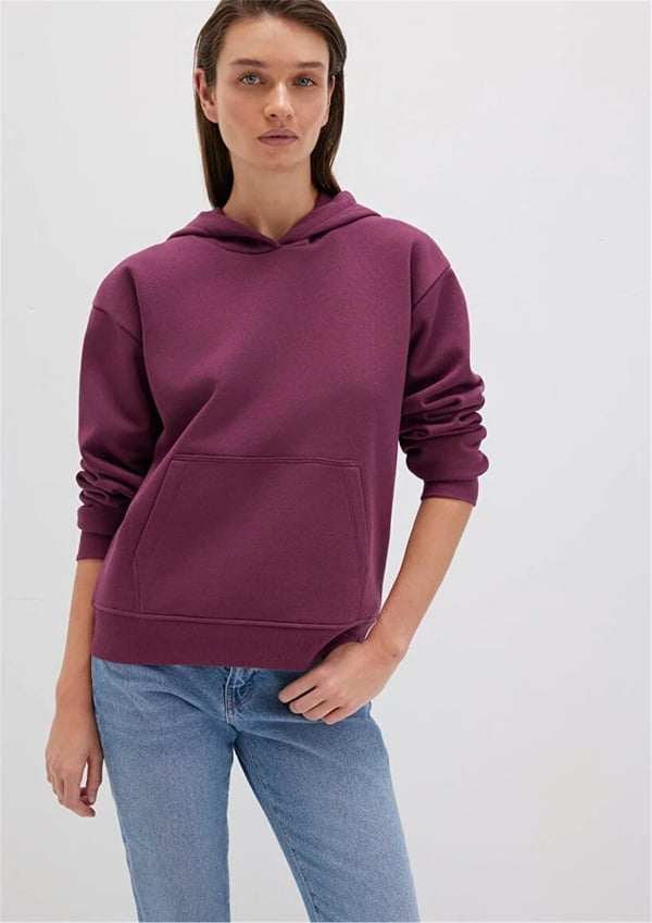 Mavi KAPiSONLU SWEATSHiRT Koyu Sarap Mürdüm Kadın Sweatshirt