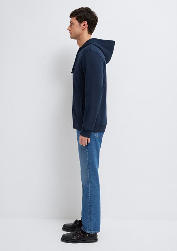 Mavi KAPÜŞONLU FULL ZIP SWEATSHIRT Gece Lacivert Lacivert Erkek Sweatshirt