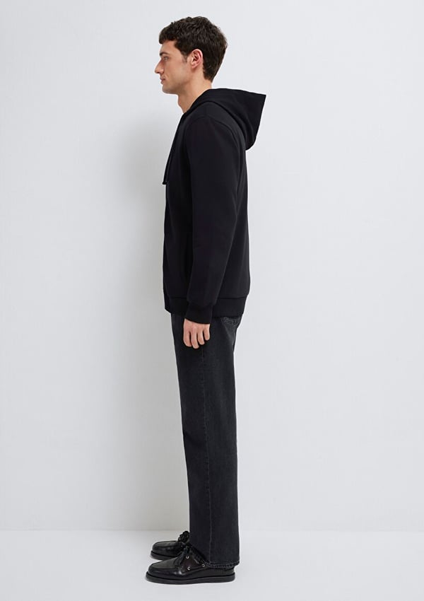 Mavi KAPÜŞONLU FULL ZIP SWEATSHIRT Siyah Siyah Erkek Sweatshirt