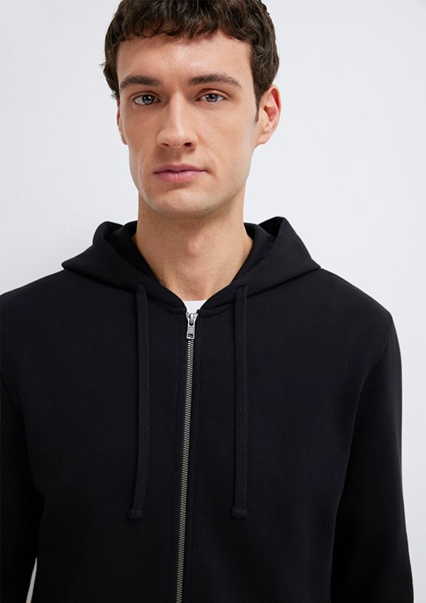Mavi KAPÜŞONLU FULL ZIP SWEATSHIRT Siyah Siyah Erkek Sweatshirt