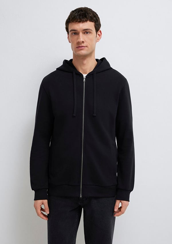 Mavi KAPÜŞONLU FULL ZIP SWEATSHIRT Siyah Siyah Erkek Sweatshirt