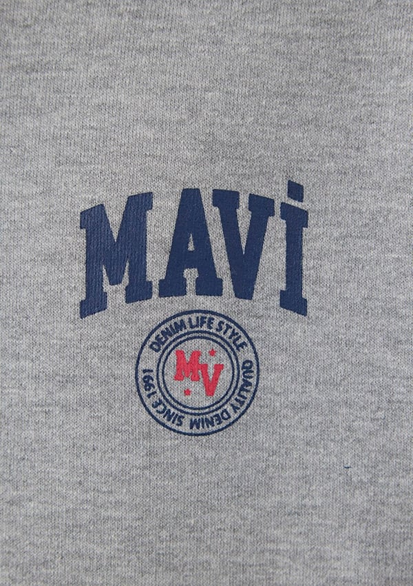 Mavi KAPÜŞONLU LOGO SWEATSHİRT Gri Melanj Gri Erkek Sweatshirt