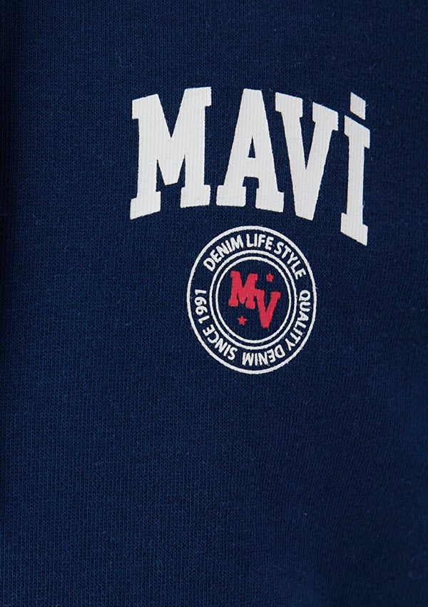 Mavi KAPÜŞONLU LOGO SWEATSHİRT Pageant Blue Lacivert Erkek Sweatshirt