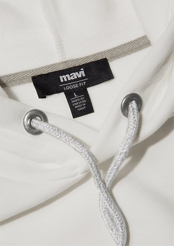 Mavi KAPÜŞONLU SWEATSHiRT Kirik Beyaz Beyaz Erkek Sweatshirt