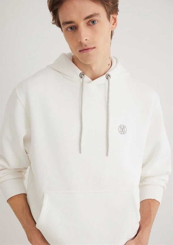 Mavi KAPÜŞONLU SWEATSHiRT Kirik Beyaz Beyaz Erkek Sweatshirt