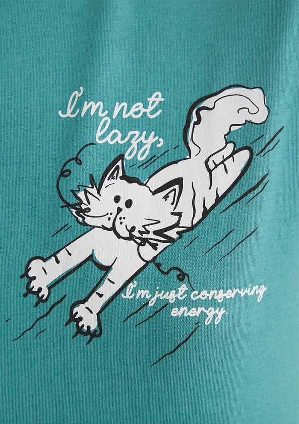 Mavi KEDi BASKiLi TİŞÖRT Bristol Blue Turkuaz Kadın T-Shirt