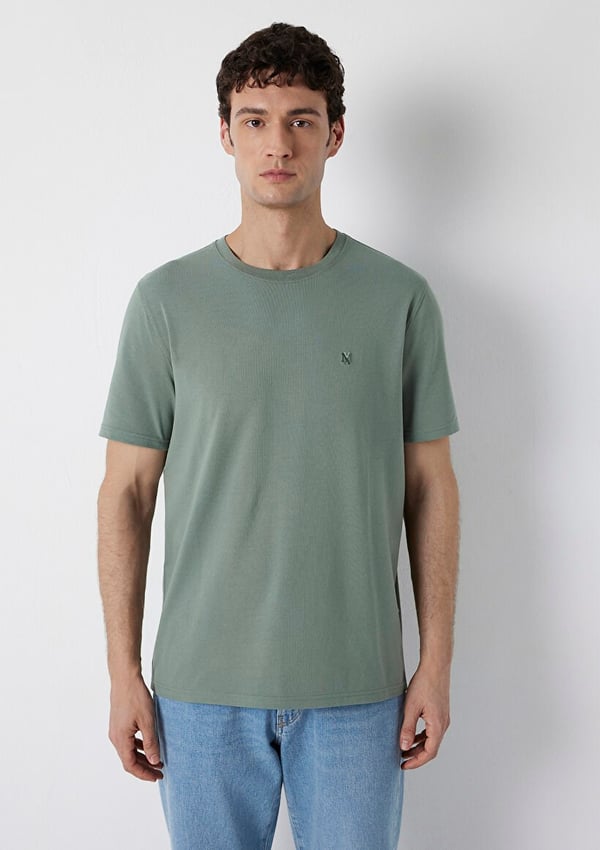 Mavi KISA KOL TİŞÖRT Açık Haki Haki Erkek T-Shirt
