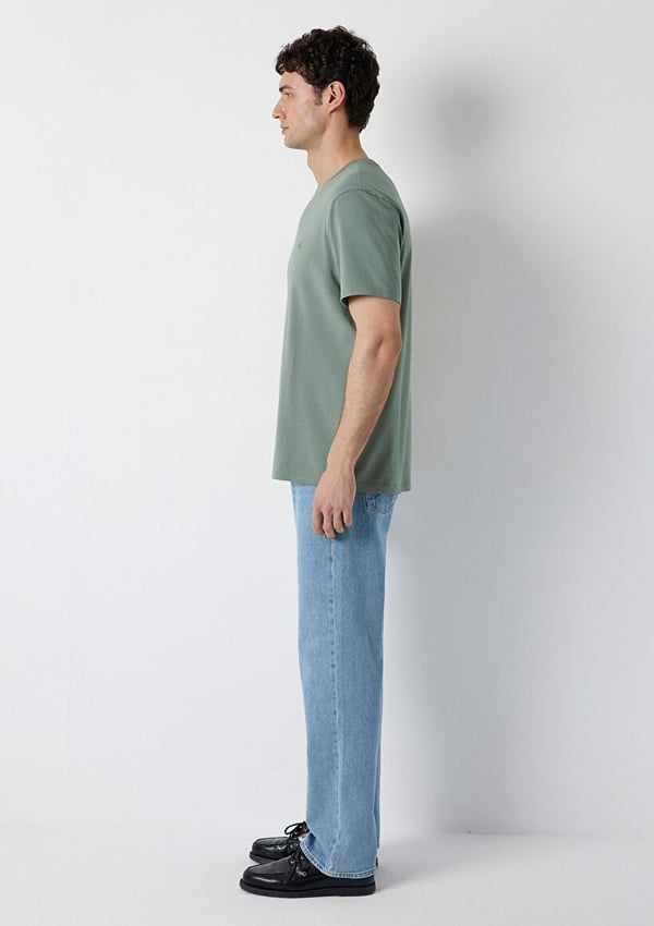 Mavi KISA KOL TİŞÖRT Açık Haki Haki Erkek T-Shirt