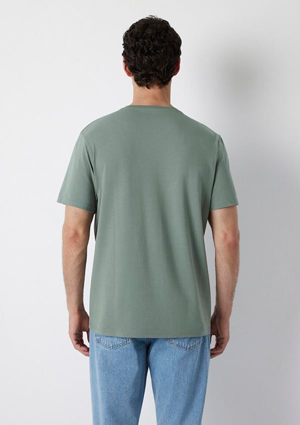 Mavi KISA KOL TİŞÖRT Açık Haki Haki Erkek T-Shirt
