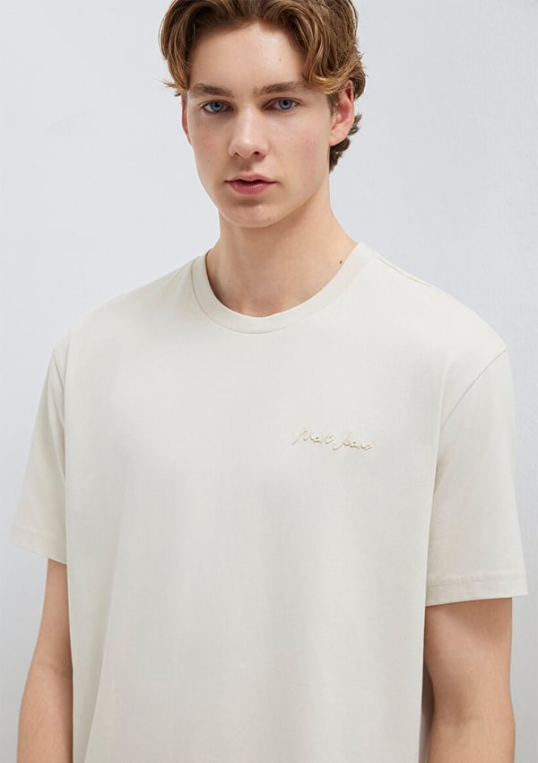 Mavi KISA KOL TİŞÖRT Ay Taşı Beji Bej Erkek T-Shirt