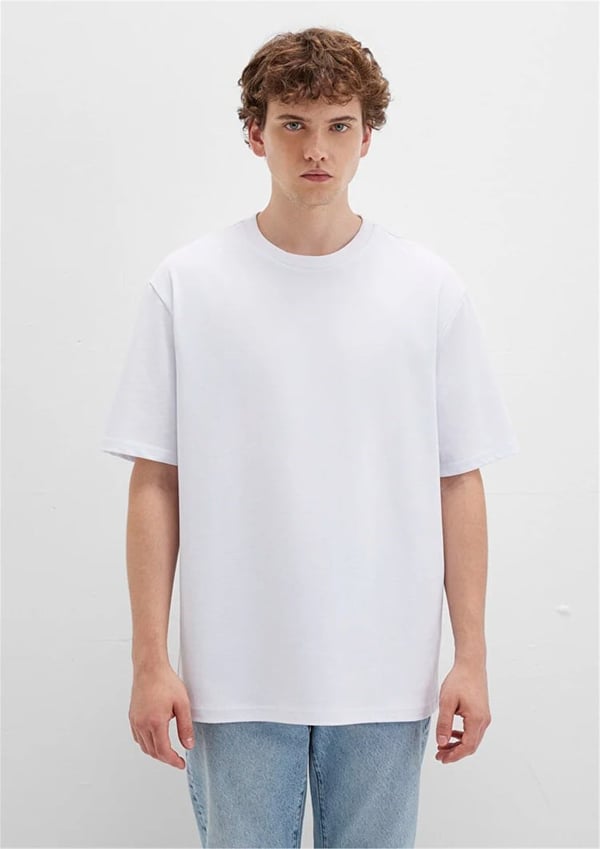 Mavi KiSA KOL TİŞÖRT Beyaz Beyaz Erkek T-Shirt