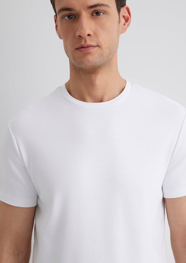 Mavi KiSA KOL TİŞÖRT Beyaz Beyaz Erkek T-Shirt