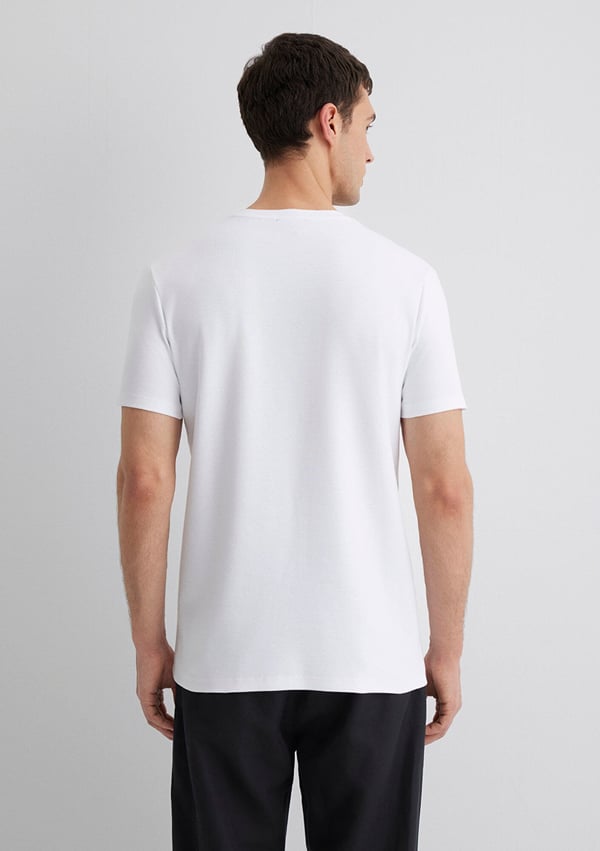 Mavi KiSA KOL TİŞÖRT Beyaz Beyaz Erkek T-Shirt