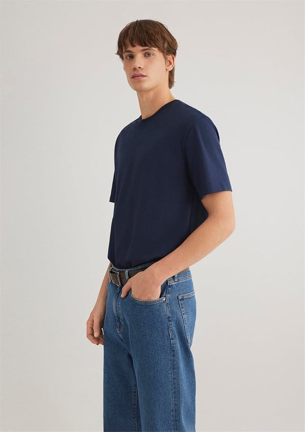 Mavi KISA KOL TİŞÖRT Derin Lacivert Lacivert Erkek T-Shirt