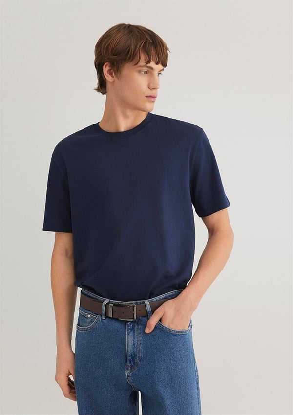 Mavi KISA KOL TİŞÖRT Derin Lacivert Lacivert Erkek T-Shirt