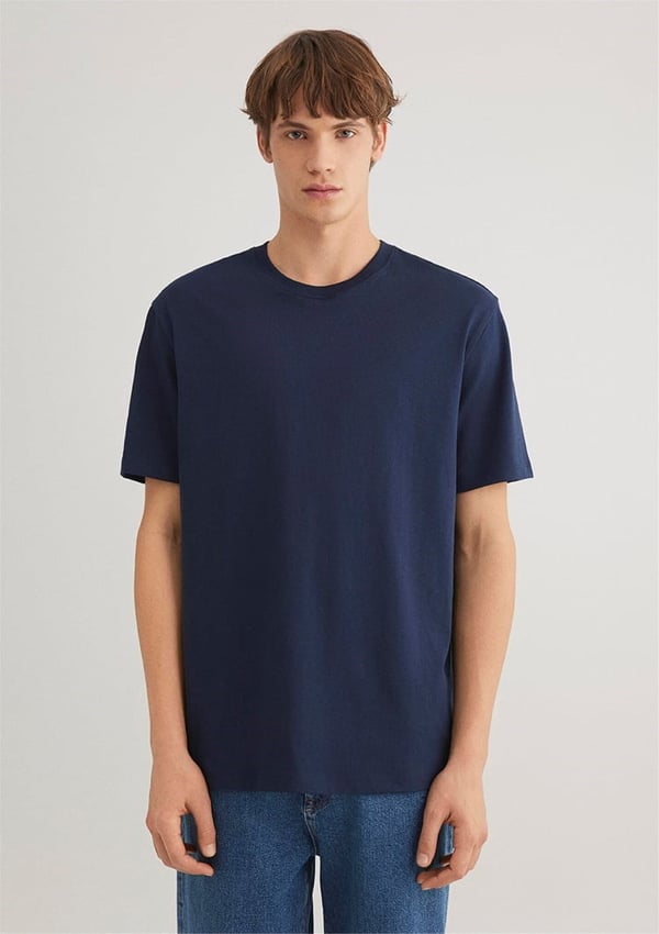 Mavi KISA KOL TİŞÖRT Derin Lacivert Lacivert Erkek T-Shirt