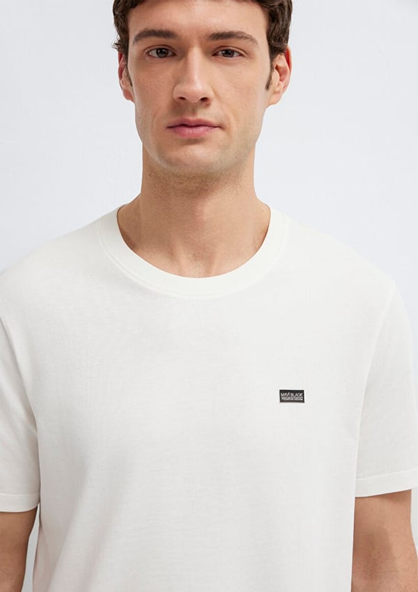 Mavi KISA KOL TİŞÖRT Kırık Beyaz Kırık Beyaz Erkek T-Shirt