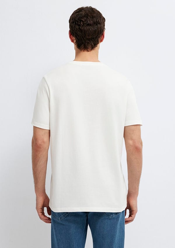 Mavi KISA KOL TİŞÖRT Kırık Beyaz Kırık Beyaz Erkek T-Shirt