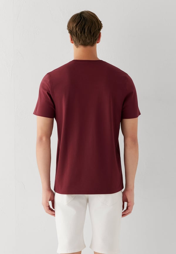 Mavi KISA KOL TİŞÖRT Kış Bordosu Bordo Erkek T-Shirt