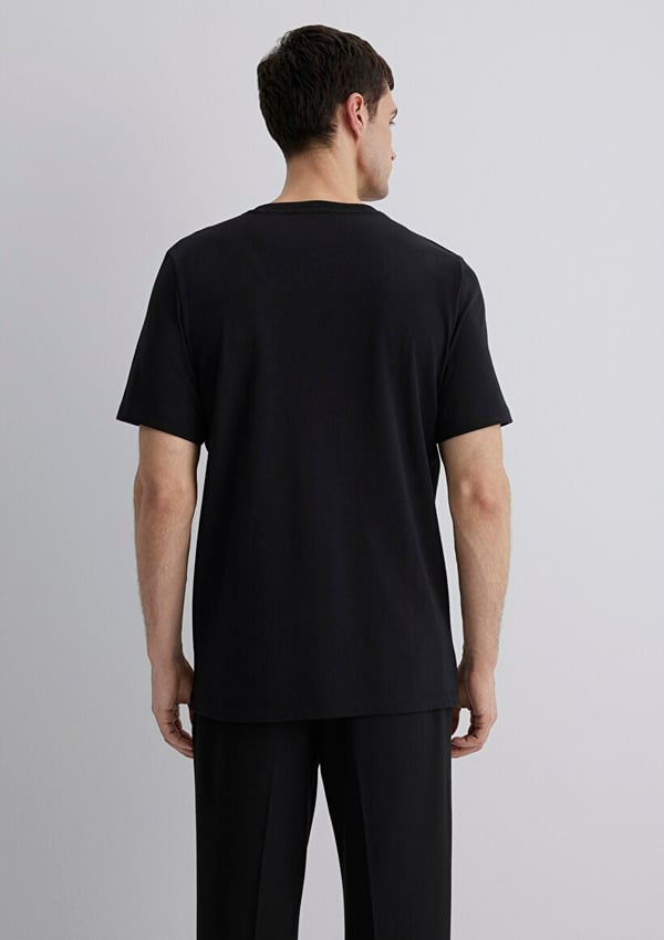 Mavi KISA KOL TİŞÖRT Siyah Siyah Erkek T-Shirt