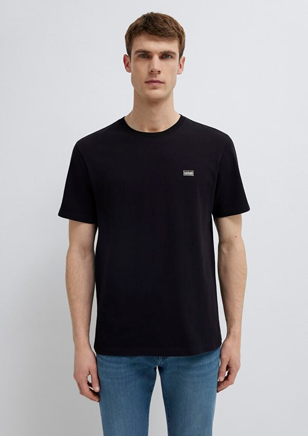 Mavi KISA KOL TİŞÖRT Siyah Siyah Erkek T-Shirt