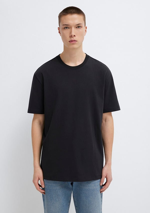 Mavi KISA KOL TİŞÖRT Siyah Siyah Erkek T-Shirt