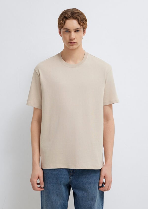 Mavi KISA KOL TİŞÖRT Uçuk bej Bej Erkek T-Shirt
